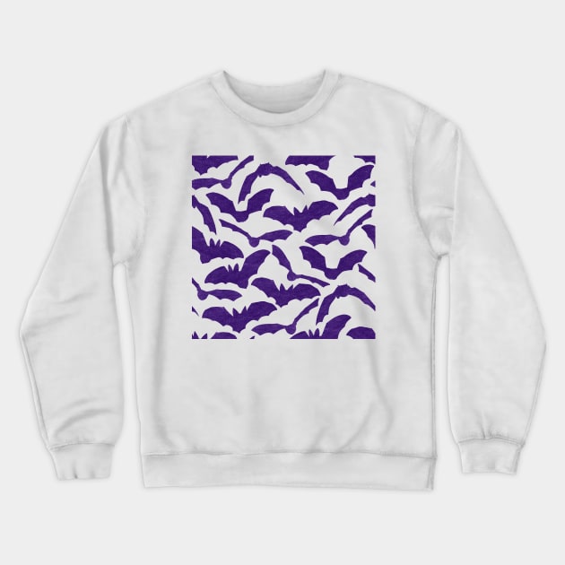 Halloween Bats - Purple Crewneck Sweatshirt by monitdesign